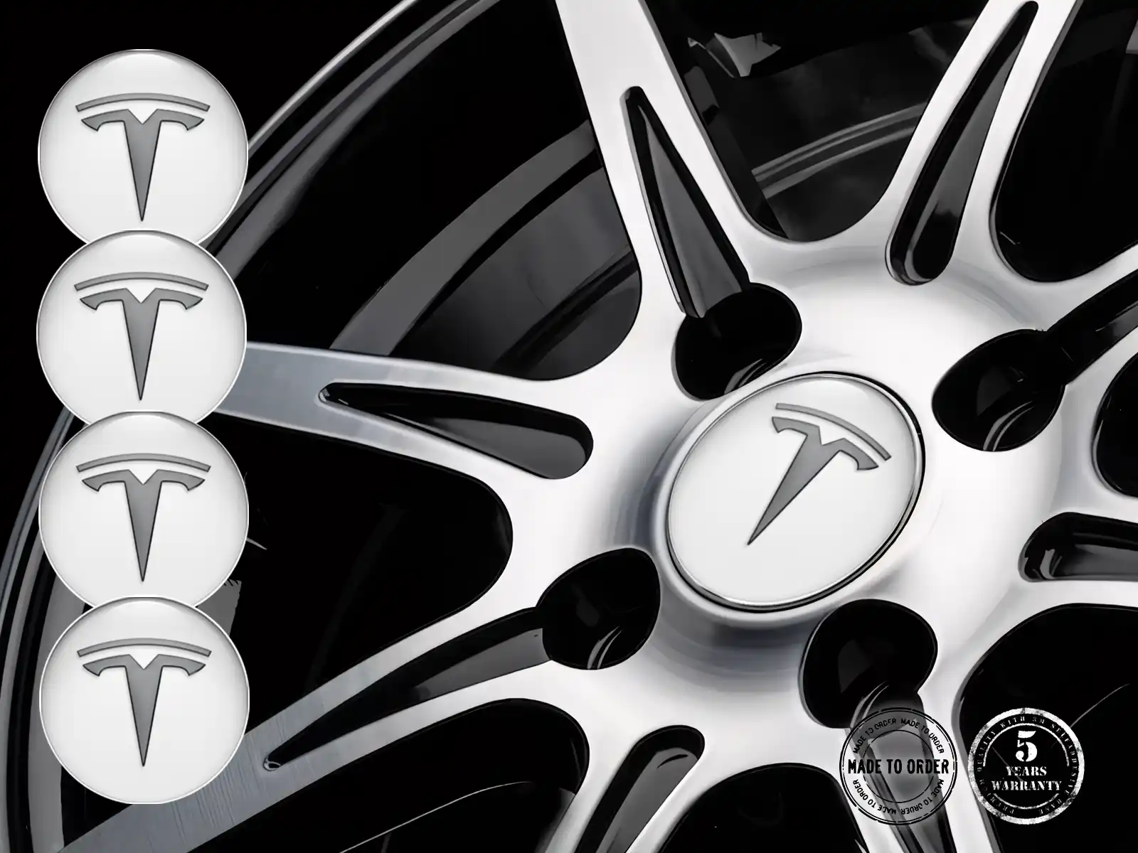 Tesla Pegatina de Tapacubos Edición Estilo de Cúpula Estilo